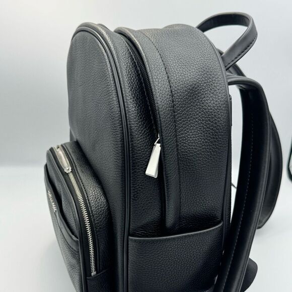 Michael Kors Bex Medium Pebbled Leather Backpack bag, travel bag Black silver - Picture 7 of 14